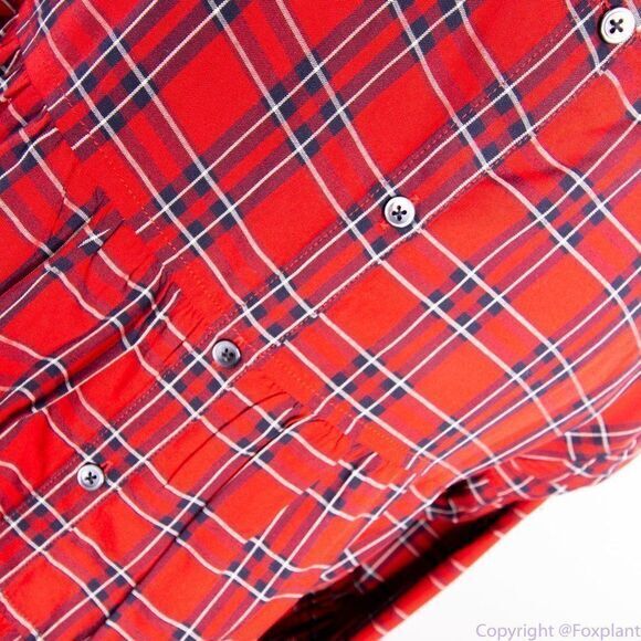 NEW Madewell red Plaid Tiered Button-Back long sleeves To, size XS - Picture 15 of 15